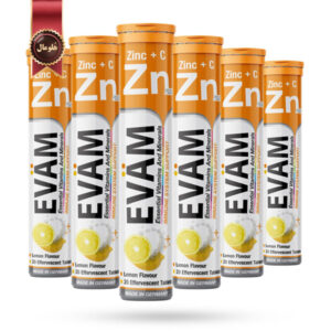 6 بسته قرص جوشان ایوام evam مدل زینک همراه با ویتامین سی Zinc Plus Vitamin C