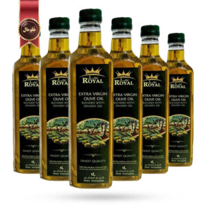 6 عدد روغن زیتون فوق بکر رویال Royal olive oil حجم یک لیتر