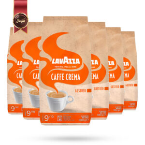 6 بسته دانه قهوه لاوازا lavazza مدل کافه کرما گوستوسو caffe Crema Gustoso یک کیلویی