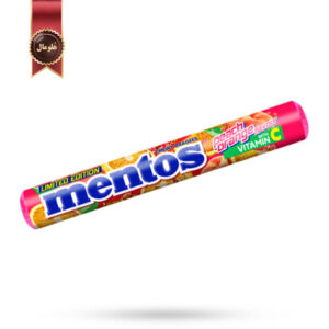 14 عدد تافی میوه ای منتوس Mentos مدل پرتقال هلو peach orange