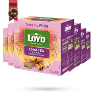 6 بسته چای کیسه ای هرمی لوید LOYD مدل چای تی Chai tea پک 20 تایی