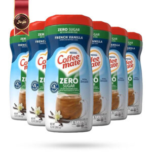 6 عدد کافی میت نستله coffee mate nestle مدل بدون شکر فرنچ وانیل French Vanilla Zero Sugar وزن 289 گرم