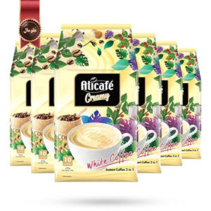 6 بسته کافی میکس علی کافه Alicafe مدل کرمی وایت کافی Creamy White Coffee پک 10 ساشه ای