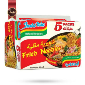 نودل اندومی indomie مدل رشته های سرخ شده Fried noodles وزن 70 گرم پک 5 تایی