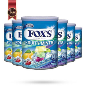 6 عدد ابنبات کریستالی قوطی فوکس Foxs مدل میوه های نعنایی Fruity Mints وزن 180 گرم