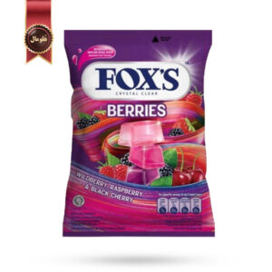 آبنبات کریستالی فوکس Foxs مدل انواع توت ها Berries وزن 90 گرم