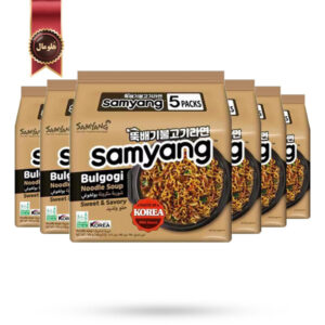 نودل سامیانگ samyang مدل گوشت طعم دار Bulgogi وزن 125 گرم پک 5 تایی