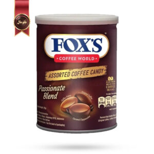 ابنبات کریستالی قوطی فوکس Foxs مدل انواع آب نبات قهوه Assorted Coffee Candy وزن 180 گرم