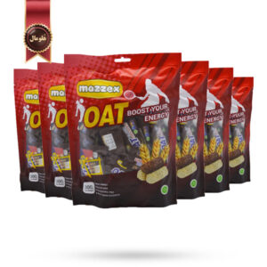 6 بسته شکلات غلات اوت چوکو انرژی زا Oat choco boost مدل mazzex وزن 300 گرم