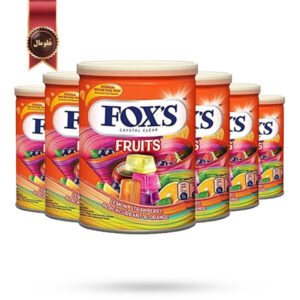 6 عدد آبنبات کریستالی قوطی فوکس Foxs مدل میوه ای Fruits وزن 180 گرم