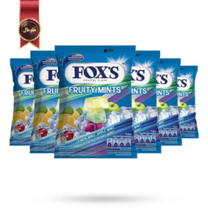 6 بسته آبنبات کریستالی Foxs مدل میوه های نعنایی Fruity Mints وزن 90 گرم