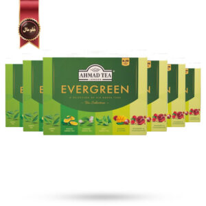 6 بسته چای سبز احمد Ahmad Tea مدل همیشه سبز Ever Green پک 60 تایی