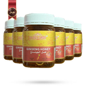 6 عدد عسل خالص و طبیعی والنسیا گاردن Valencia Garden مدل عسل جنسینگ Ginseng Honey وزن 500 گرم