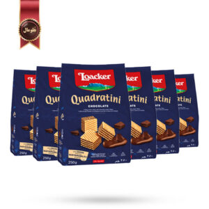 6بسته ویفر لوکرloacer مدل کوادراتینی شکلات Quadratini chocolate وزن 125 گرم