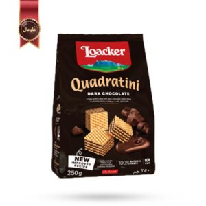 ویفر لوکر loacer مدل کوادراتینی شکلات تلخ Quadratini Dark chocolate وزن 125 گرم