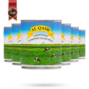 6 عدد شیر عسل القصر Alqasr مدل شیر تغلیظ شده مزرعه Sweetened Condensed Filled Milk وزن 390 گرم