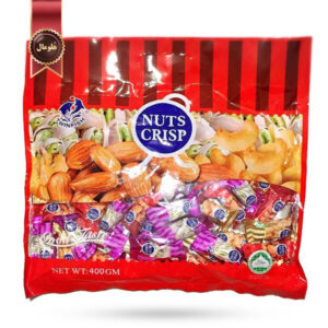 آب نبات اسفنجی توئن فیش Twinfish مدل آجیل ترد Nuts crisp وزن 400 گرم