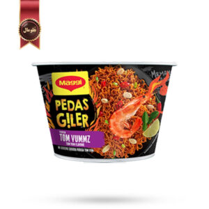 نودل کاسه ای مگی Maggi مدل گیلر اسپایسی تام یومز Pedas Giler Tom Yummz وزن 90 گرم