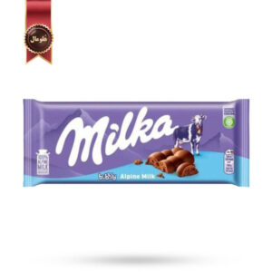 شکلات تخته ای میلکا milka مدل شیر آلپاین Alpenmilch وزن 100 گرم