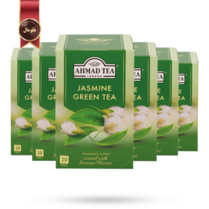 6 بسته چای احمد Ahmad Tea مدل چای سبز یاس Jasmine Green Tea پک 20 تایی