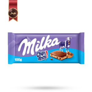 شکلات تخته ای میلکا milka مدل چیپس آهوی chips ahoy وزن 100 گرم