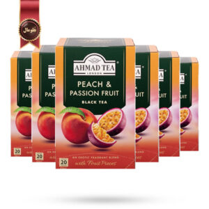 6 بسته چای احمد Ahmad Tea مدل هلو و میوه شور Peach & Passion Fruit پک 20 تایی