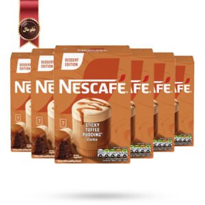 6 بسته کافی میکس نسکافه Nescafe مدل لاته پودینگ تافی چسپنده sticky toffee pudding latte پک 7 تایی