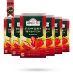 6 بسته چای احمد Ahmad Tea مدل حس توت فرنگی Strawberry Sensation پک 20 تایی