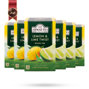 6 بسته چای احمد Ahmad Tea مدل لیمو و لیمو تویست Lemon & Lime Twist پک 20 تایی