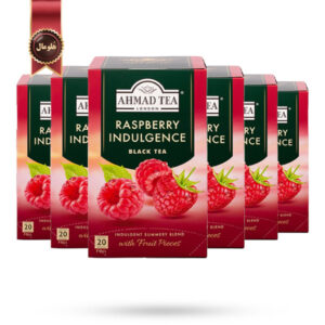 6 بسته چای احمد Ahmad Tea مدل لذت تمشک Raspberry Indulgence پک 20 تایی