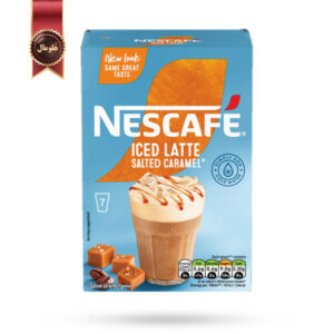 کافی میکس نسکافه Nescafe مدل آیس لاته کارامل نمکی Iced Latte Salted Caramel پک 7 تایی