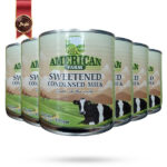 6 عدد شیر عسل امریکن فارم AMERICAN FARM مدل شیر غلیظ شده شیرین Sweetened Condensed Milk وزن 390 گرم