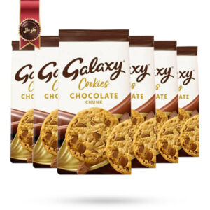 6 بسته بیسکویت کهکشان Galaxy مدل تکه شکلات کوکی ها Cookies chocolate chunk وزن 180 گرم