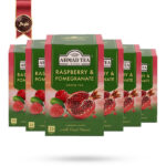 6 بسته چای احمد Ahmad Tea مدل چای سبز تمشک و انار Raspberry & Pomegranate Green Tea پک 20 تایی