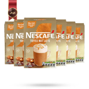 6 بسته کافی میکس نسکافه Nescafe مدل تافی آجیل لاته Toffee Nut Latte پک 8 تایی