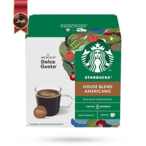 کپسول قهوه دولچه گوستو استارباکس starbucks dolce gusto مدل آمریکانو هوس بلند Americano House Blend پک 12 عددی