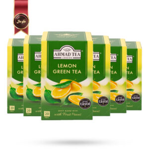 6 بسته چای احمد Ahmad Tea مدل چای سبز لیمو Lemon Green Tea پک 20 تایی