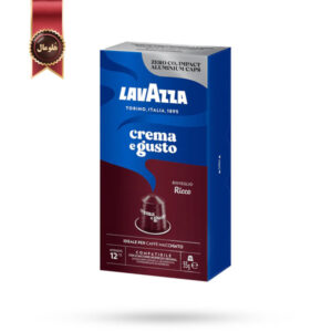 کپسول قهوه لاوازا lavazza مدل کرم اِ گاستو ریکو crema e gusto ricco پک 10 تایی