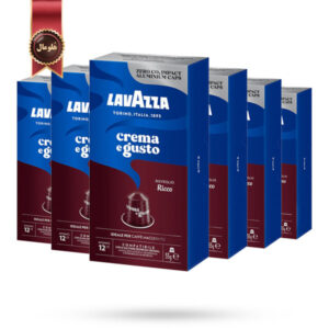 6 بسته کپسول قهوه لاوازا lavazza مدل کرم اِ گاستو ریکو crema e gusto ricco پک 10 تایی