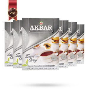 6 بسته چای اکبر Akbar مدل ارل گری Earl Grey وزن 500 گرم