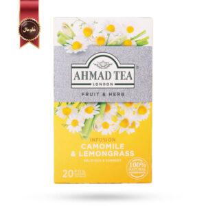 چای احمد Ahmad Tea مدل دم کرده بابونه و لیموگرس infusion camomile & lemongrass پک 20 تایی