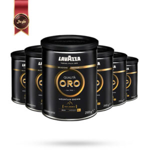 6 عدد پودر قهوه قوطی لاوازا Lavazza مدل کوالیتا اورو مشکی Qualita ORO mountain grown وزن 250 گرم