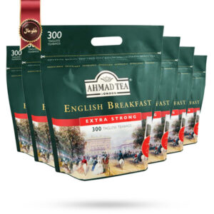 6 بسته چای سیاه احمد Ahmad Tea مدل صبحانه انگلیسی بدون برچسب Tagless English Breakfast پک 300 تایی