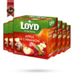 6 بسته چای کیسه ای هرمی لوید LOYD مدل سیب و دارچین Apple & Cinnamon پک 20 تایی