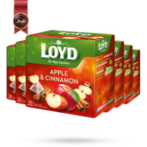 6 بسته چای کیسه ای هرمی لوید LOYD مدل سیب و دارچین Apple & Cinnamon پک 20 تایی
