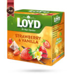 چای کیسه ای هرمی لوید LOYD مدل توت‌فرنگی و وانیل Strawberry & Vanilla پک 20 تایی