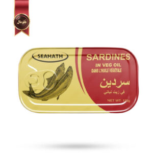 کنسرو ماهی ساردین سی‌هات Seahath مدل ساردین در روغن گیاهی sardines in veg oil وزن 125 گرم