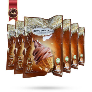 6 بسته بیسکویت قیفی براوو چاکلت BRAVO CHOCOLATE مدل شکلاتی Chocolate وزن 300 گرم