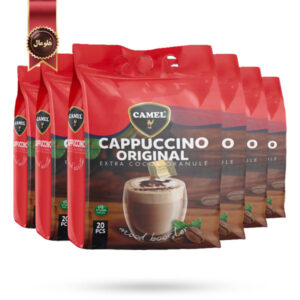 6 بسته کاپوچینو کمل Camel مدل گرانول شکلاتی Extra cocoa granule پک 20 ساشه ای