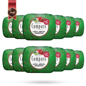 12 عدد قرص خوشبوکننده دهان کامپس compass مدل چای سبز ماچا و انار Matcha-Green Tea Pomegranate